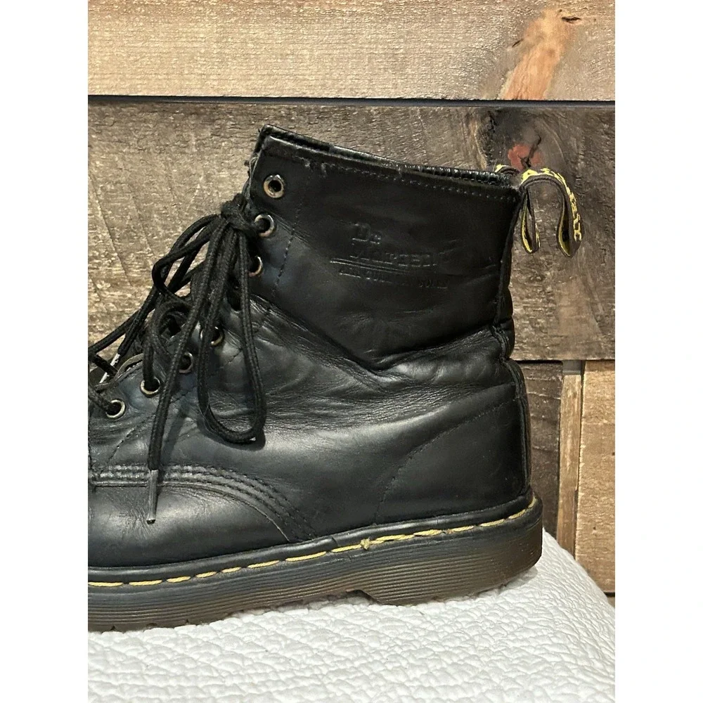 Dr. Martens 1480 Black Patent Leather Lace Up Ankle Combat Boots Mens 8 Ladies 9
